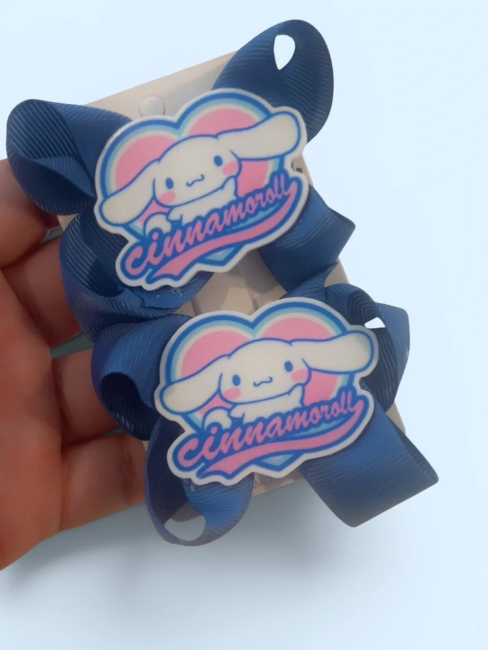 Cinnamoroll 3” Boutique Hair Bow Set | Pair of Blue Ribbon Hair Bows